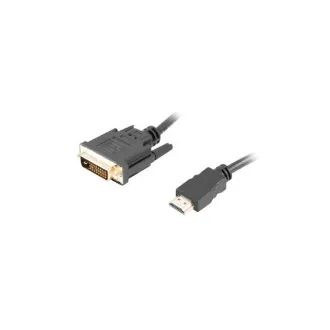 LANBERG pripojovací kábel HDMI/A na DVI-D (24+1), M/M, 4K@30Hz, dĺžka 1,8m, čierny, dual link, pozlátené konektory