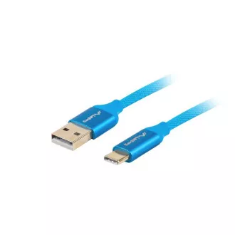 LANBERG USB-C(M) na USB-A(M) 2.0 kábel 1,8m, modrý, rýchle nabíjanie 3.0