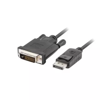 LANBERG pripojovací kábel DisplayPort 1.2 na DVI-D (24+1), M/M, dĺžka 1,8m, dual link, čierny LANBERG pripojovací kábel DisplayPort 1.2 na DVI-D (24+1), M/M, dĺžka 1,8m, dual link, čierny