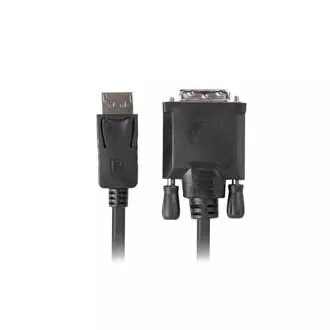 LANBERG pripojovací kábel DisplayPort 1.2 na DVI-D (24+1), M/M, dĺžka 1,8m, dual link, čierny LANBERG pripojovací kábel DisplayPort 1.2 na DVI-D (24+1), M/M, dĺžka 1,8m, dual link, čierny