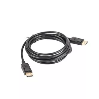 LANBERG pripojovací kábel DisplayPort 1.2 M/M, 4K@60Hz, dĺžka 3m, čierny, so západkou, pozlátené konektory LANBERG pripojovací kábel DisplayPort 1.2 M/M, 4K@60Hz, dĺžka 3m, čierny, so západkou, pozlátené konektory