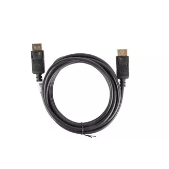 LANBERG pripojovací kábel DisplayPort 1.2 M/M, 4K@60Hz, dĺžka 3m, čierny, so západkou, pozlátené konektory LANBERG pripojovací kábel DisplayPort 1.2 M/M, 4K@60Hz, dĺžka 3m, čierny, so západkou, pozlátené konektory