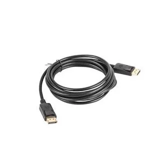 LANBERG pripojovací kábel DisplayPort 1.2 M/M, 4K@60Hz, dĺžka 3m, čierny, so západkou, pozlátené konektory LANBERG pripojovací kábel DisplayPort 1.2 M/M, 4K@60Hz, dĺžka 3m, čierny, so západkou, pozlátené konektory