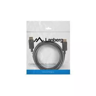 LANBERG pripojovací kábel DisplayPort 1.2 M/M, 4K@60Hz, dĺžka 3m, čierny, so západkou, pozlátené konektory LANBERG pripojovací kábel DisplayPort 1.2 M/M, 4K@60Hz, dĺžka 3m, čierny, so západkou, pozlátené konektory