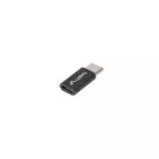 LANBERG adaptér USB-C (M) 2.0 na USB MICRO (F), čierny
