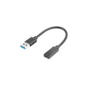 LANBERG kábel USB-C (F) 3.1 na USB-A (M) 15cm, čierny