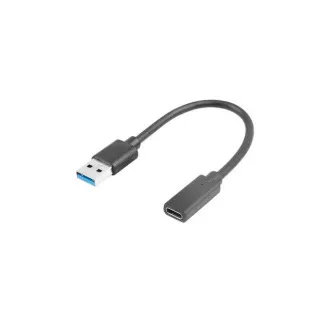 LANBERG kábel USB-C (F) 3.1 na USB-A (M) 15cm, čierny