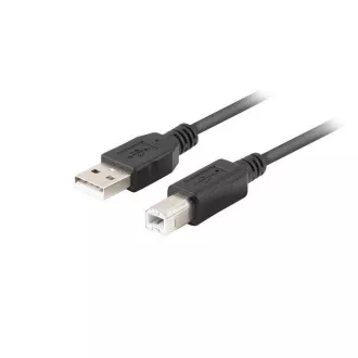 LANBERG USB-A (M) na USB-B (M) 2.0 kábel 1m, čierny