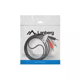 LANBERG Minijack 3,5mm (M) 3 PIN na 2x RCA (CINCH) (M) kábel 1,5m