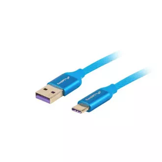 LANBERG USB-C (M) na USB-A (M) 2.0 kábel 1m, modrý, (Huawei 5A)