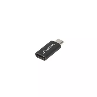 LANBERG adaptér USB-C (F) 2.0 na USB MICRO (M), čierny