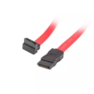 LANBERG SATA III dátový kábel (6GB/S) F/F 50cm, uhlový, červený