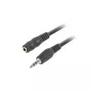 LANBERG Minijack 3.5mm M/F 3 PIN kábel 5m, čierny