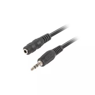 LANBERG Minijack 3.5mm M/F 3 PIN kábel 5m, čierny LANBERG Minijack 3.5mm M/F 3 PIN kábel 5m, čierny
