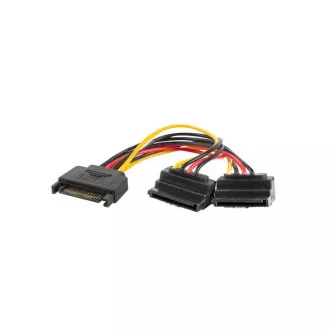 LANBERG SATA (M) na 2x SATA (F) kábel 15cm, uhlový LANBERG SATA (M) na 2x SATA (F) kábel 15cm, uhlový