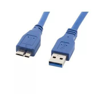 LANBERG Micro USB (M) na USB-A (M) 3.0 kábel 0,5m, modrý