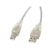 LANBERG USB-A (M) na USB-B (M) 2.0 kábel 5m, transparentný