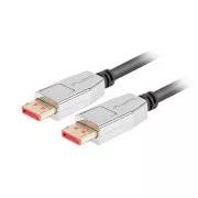 LANBERG pripojovací kábel DisplayPort 1.4 M/M, 8K@60Hz, 5K@120Hz, dĺžka 1,8m, čierny, so západkou, pozlátené konektory