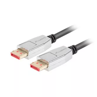 LANBERG pripojovací kábel DisplayPort 1.4 M/M, 8K@60Hz, 5K@120Hz, dĺžka 1,8m, čierny, so západkou, pozlátené konektory LANBERG pripojovací kábel DisplayPort 1.4 M/M, 8K@60Hz, 5K@120Hz, dĺžka 1,8m, čierny, so západkou, pozlátené konektory