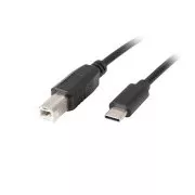 LANBERG USB-C (M) na USB-B (M) 2.0 kábel 1,8m, čierny