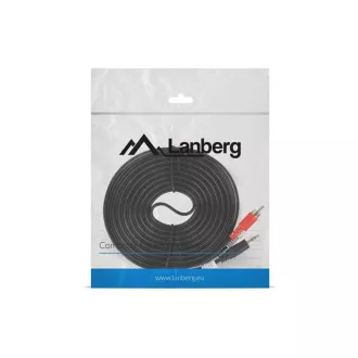 LANBERG Minijack 3.5mm (M) 3 PIN na 2x RCA (CINCH) (M) kábel 5m