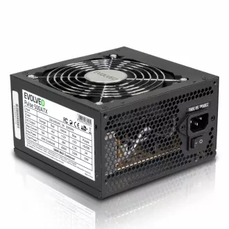 EVOLVEO Pulse 500ATX, zdroj 500W, ATX 2.2, 2× PCIe, aPFC, tichý 120mm ventilátor, 4x SATA, bulk, záruka 3 roky, čierny