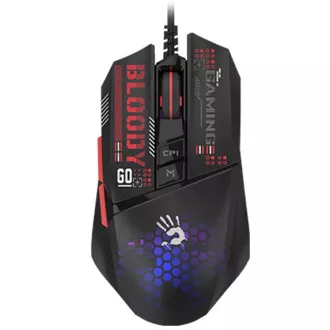 A4tech BLOODY W60 Max Mini, RGB podsvietená herná myš, 12000 DPI, čierna, USB