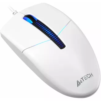 A4tech N-530S, podsvietená kancelárska myš, 1200 DPI, USB, biela