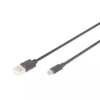 Digitus USB 2.0 kábel USB A samec na USB micro B samec, 2x tienený, Meď, 1m