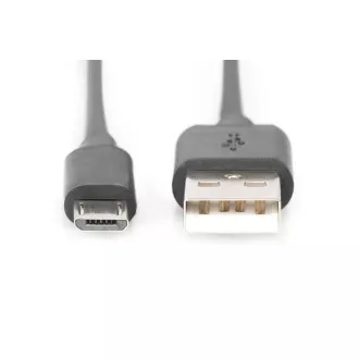 Digitus USB 2.0 kábel USB A samec na USB micro B samec, 2x tienený, Meď, 1m