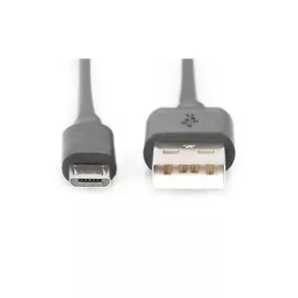 Digitus USB 2.0 kábel USB A samec na USB micro B samec, 2x tienený, Meď, 1m
