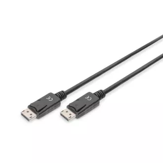 Digitus Pripojovací kábel DisplayPort 1.2, DP M/M, 2,0 m, so západkou, Ultra HD 4K, bl