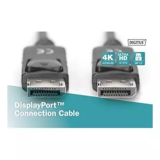 Digitus Pripojovací kábel DisplayPort 1.2, DP M/M, 2,0 m, so západkou, Ultra HD 4K, bl