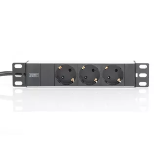Digitus 1U Hliníkový PDU, 254 mm (10") montáž do stojana 3x bezpečnostný vývod, 16A, 4000W, 250VAC 50/60 Hz Digitus 1U Hliníkový PDU, 254 mm (10") montáž do stojana 3x bezpečnostný vývod, 16A, 4000W, 250VAC 50/60 Hz
