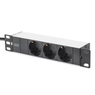 Digitus 1U Hliníkový PDU, 254 mm (10") montáž do stojana 3x bezpečnostný vývod, 16A, 4000W, 250VAC 50/60 Hz Digitus 1U Hliníkový PDU, 254 mm (10") montáž do stojana 3x bezpečnostný vývod, 16A, 4000W, 250VAC 50/60 Hz