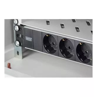 Digitus 1U Hliníkový PDU, 254 mm (10") montáž do stojana 3x bezpečnostný vývod, 16A, 4000W, 250VAC 50/60 Hz Digitus 1U Hliníkový PDU, 254 mm (10") montáž do stojana 3x bezpečnostný vývod, 16A, 4000W, 250VAC 50/60 Hz