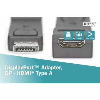 Digitus DisplayPort adaptér, Displayport samec -> HDMI A samica