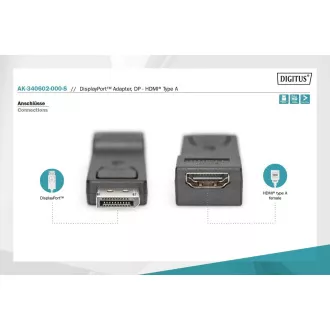 Digitus DisplayPort adaptér, Displayport samec -> HDMI A samica