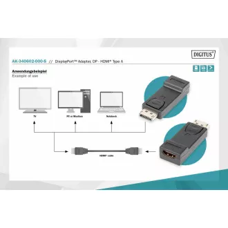 Digitus DisplayPort adaptér, Displayport samec -> HDMI A samica