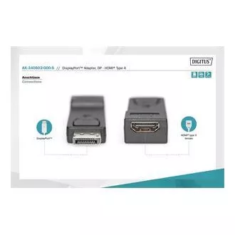 Digitus DisplayPort adaptér, Displayport samec -> HDMI A samica