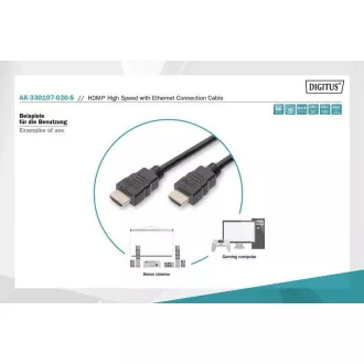 Digitus Pripojovací kábel HDMI High Speed, typ AM/M, 2,0 m, Ultra HD 60p, zlatý, bl Digitus Pripojovací kábel HDMI High Speed, typ AM/M, 2,0 m, Ultra HD 60p, zlatý, bl