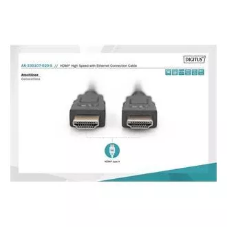 Digitus Pripojovací kábel HDMI High Speed, typ AM/M, 2,0 m, Ultra HD 60p, zlatý, bl Digitus Pripojovací kábel HDMI High Speed, typ AM/M, 2,0 m, Ultra HD 60p, zlatý, bl