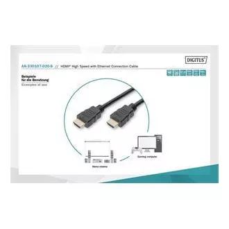 Digitus Pripojovací kábel HDMI High Speed, typ AM/M, 2,0 m, Ultra HD 60p, zlatý, bl Digitus Pripojovací kábel HDMI High Speed, typ AM/M, 2,0 m, Ultra HD 60p, zlatý, bl