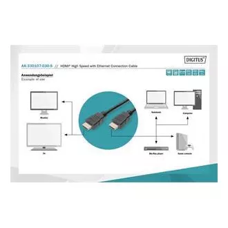 Digitus Pripojovací kábel HDMI High Speed, typ AM/M, 3,0 m, Ultra HD 60p, zlatý, bl Digitus Pripojovací kábel HDMI High Speed, typ AM/M, 3,0 m, Ultra HD 60p, zlatý, bl
