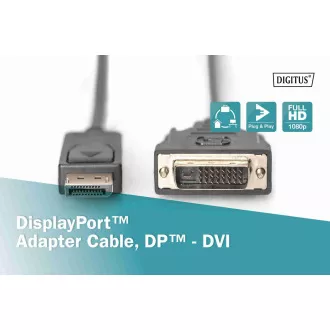 Digitus DisplayPort pripojovací kábel, DP/M-DVI (24+1)/M 2.0m