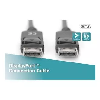 Digitus DisplayPort 1.1a. pripojovací kábel 1 m, CU, AWG28, 2x tienený