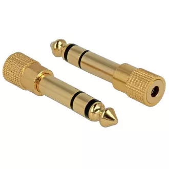Delock adaptér stereo jack 6,35 mm samec na stereo jack 3,5 mm samica
