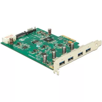 Delock PCI Express Card x4 > 4 x externý USB 3.0, (Quad Channel)