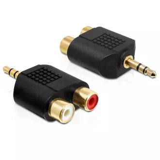 Delock audio adaptér stereo jack 3.5 mm 3 pin samec > 2 x RCA (CINCH) samica Delock audio adaptér stereo jack 3.5 mm 3 pin samec > 2 x RCA (CINCH) samica