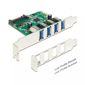 Delock PCI Express Karta > 4 x USB 3.0 + low profile
